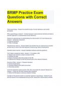 BRMP Practice Exam  Questions with Correct  Answers