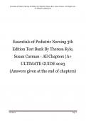 Essentials of Pediatric Nursing 3th Edition Test Bank By Theresa Kyle, Susan Carman - All Chapters |A+ ULTIMATE GUIDE 2023