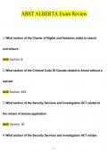 ABST Alberta Basic Security Training Module 1-3 BUNDLED Alberta Basic Security Training exam questions with correct answers