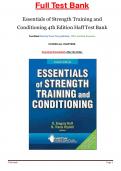 Essentials of Strength Training and Conditioning 4th Edition Haff Test Bank Test Bank Directly From The publisher, 100% Verified Answers.