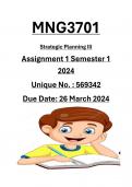 MNG3701 ASSIGNMENT 1 2024, SEMESTER 1