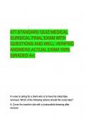 ATI STANDARD QUIZ MEDICAL  SURGICAL FINAL EXAM WITH  QUESTIONS AND WELL VERIFIED  ANSWERS ACTUAL EXAM 100&percnt;  &lbrack;GRADED A&plus;&rsqb;