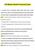 ATI Mental Health Proctored Exam Questions and Answers (2024 / 2025) (Verified Answers)