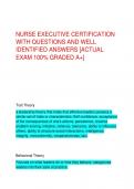 NURSE EXECUTIVE CERTIFICATION  WITH QUESTIONS AND WELL  IDENTIFIED ANSWERS [ACTUAL  EXAM 100% GRADED A+]