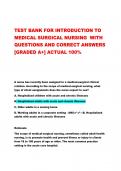 TEST BANK FOR INTRODUCTION TO  MEDICAL SURGICAL NURSING WITH  QUESTIONS AND CORRECT ANSWERS  [GRADED A+] ACTUAL 100%