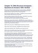 Chapter 10&colon; DNA Structure & Analysis-Questions & Answers 100&percnt; Verified