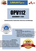 OPV 112 Assignment 4 (COMPLETE ANSWERS) 2024