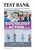 TEST BANK for Sociology in Action: A Canadian Perspective 4th Edition by Bereska Tami and Symbaluk Diane.