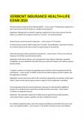  VERMONT INSURANCE HEALTH&plus;LIFE EXAM 2024 
