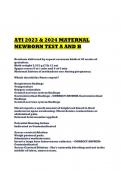 ATI 2023 & 2024 MATERNAL NEWBORN TEST A AND B