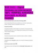 WGU D431 - Digital Forensics in Cybersecurity 100&percnt; VERIFIED ANSWERS  2024&sol;2025 ALREADY  PASSED