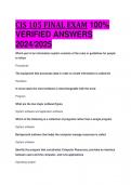 CIS 105 FINAL EXAM 100&percnt;  VERIFIED ANSWERS  2024&sol;2025