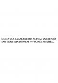 AHIMA CCS EXAM 2023/2024 ACTUAL QUESTIONS AND VERIFIED ANSWERS /A+ SCORE ASSURED.
