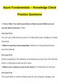 Azure Fundamentals Knowledge Check Practice Questions and Answers &lpar;2024 &sol; 2025&rpar; &lpar;Verified Answers&rpar;