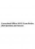 Correctional Officer SOCE Exam Review 2024 Questions and Answers.
