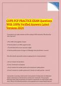   COPR PCP PRACTICE EXAM Questions  With 100% Verified Answers Latest  Versions 2024 