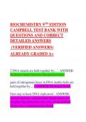 BIOCHEMISTRY 9TH EDITION CAMPBELL TEST BANK WITH QUESTIONS AND CORRECT DETAILED ANSWERS (VERIFIED ANSWERS) ALREADY GRADED A+