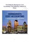 Test Bank for Horngren's Cost Accounting 17th Edition by Srikant M. Datar, Madhav V. Rajan