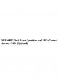 NUR 641E Final Exam Questions and 100%Correct Answers 2024 (Updated).