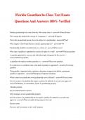 Florida Guardian In-Class Test Exam Questions And Answers 100&percnt; Verified