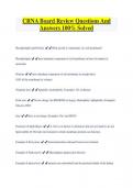 CRNA Board Review Questions And  Answers 100&percnt; Solved 