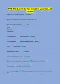 SWERVE Knowledge Test Complete Questions And Answers
