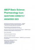 ABCP Basic Science&colon;  Pharmacology Exam  QUESTIONS CORRECTLY  ANSWERED 