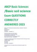ABCP Basic Sciences /Basic soil science  Exam QUESTIONS  CORRECTLY  ANSWERED 2023