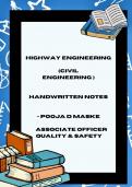Highway engineering - Download complete handwritten notes