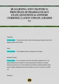 JB LEARNING: EMT CHAPTER 11:  PRINCIPLES OF PHARMACOLOGY EXAM | QUESTIONS & ANSWERS  (VERIFIED) | LATEST UPDATE | GRADED  A+