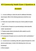 ATI Community Health Exam 3 Questions and Answers (2024 / 2025) (Verified Answers)
