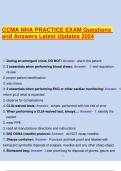 CCMA NHA PRACTICE EXAM Questions  and Answers Latest Updates 2024