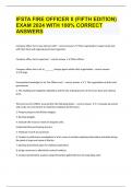 IFSTA FIRE OFFICER II &lpar;FIFTH EDITION&rpar; EXAM 2024 WITH 100&percnt; CORRECT ANSWERS