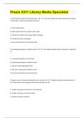 Praxis 5311 Library Media Specialist&vert;120 Questions with 100&percnt; Correct Answers &vert; Verified &vert; Latest Update&vert;51 Pages