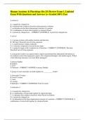 Human Anatomy & Physiology Bio 251 Review Exam 1, Updated Exam With Questions and Answers A+ Graded 100% Pass