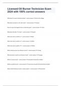 Licensed Oil Burner Technician Exam 2024 with 100&percnt; correct answers