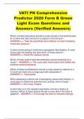 VATI PN Comprehensive  Predictor 2020 Form B Green  Light Exam Questions and  Answers (Verified Answers)   