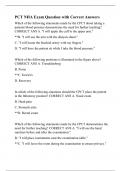 PCT NHA Exam Question with Correct Answers