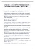 C785 BIOCHEMISTRY ASSESSMENT TEST WITH SOLUTIONS PROVIDED