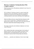 Pharmacy Technician Training Questions With Complete Solutions&period;