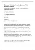 Pharmacy Technician Practice Questions With Complete Solutions&period;