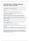 AFO &lpar;Aquatics Facilitator Operator&rpar; Glossary  100&percnt; accurate&excl;