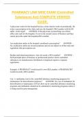 PHARMACY LAW MPJE EXAM &lpar;Controlled  Substances Act&rpar; &period;COMPLETE VERIFIED  GUIDE