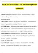 NASCLA Business Law and Management EXAM SC Questions With 100% Correct Answers
