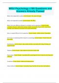 WGU Psychology c180 Questions and Answers Already Passed