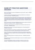 NASM CPT PRACTICE QUESTIONS 2023/2024