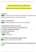 2024 Adult Residential Facility (ARF) Exam Questions and Answers (Verified Answers) 