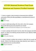 2024 NGN ATI RN Maternal Newborn Final Exam Questions and Answers (Verified Answers)