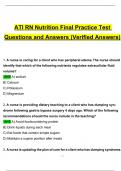 ATI RN Nutrition Final Practice Test 2024 Questions and Verified Answers / A+ GRADE