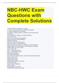 NBC-HWC Exam  Questions with  Complete Solutions